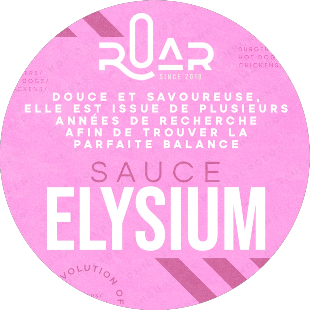 Étiquette originale ROAR de la sauce Elysium